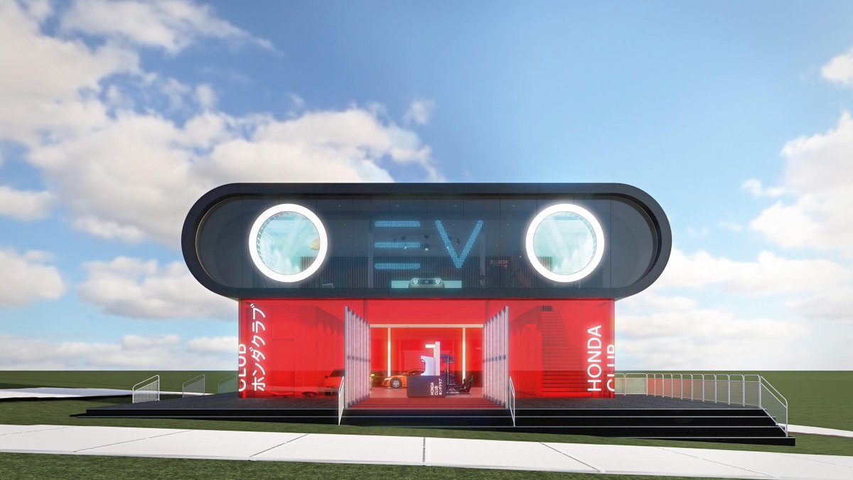 Did someone say Goodwood? We are delighted to share our stand design for this years @fosgoodwood. Welcome to Club EV. See more on the story behind the stand here spr.ly/6012Eqo7k #FOS #Hondaelectric #PoweredByHonda