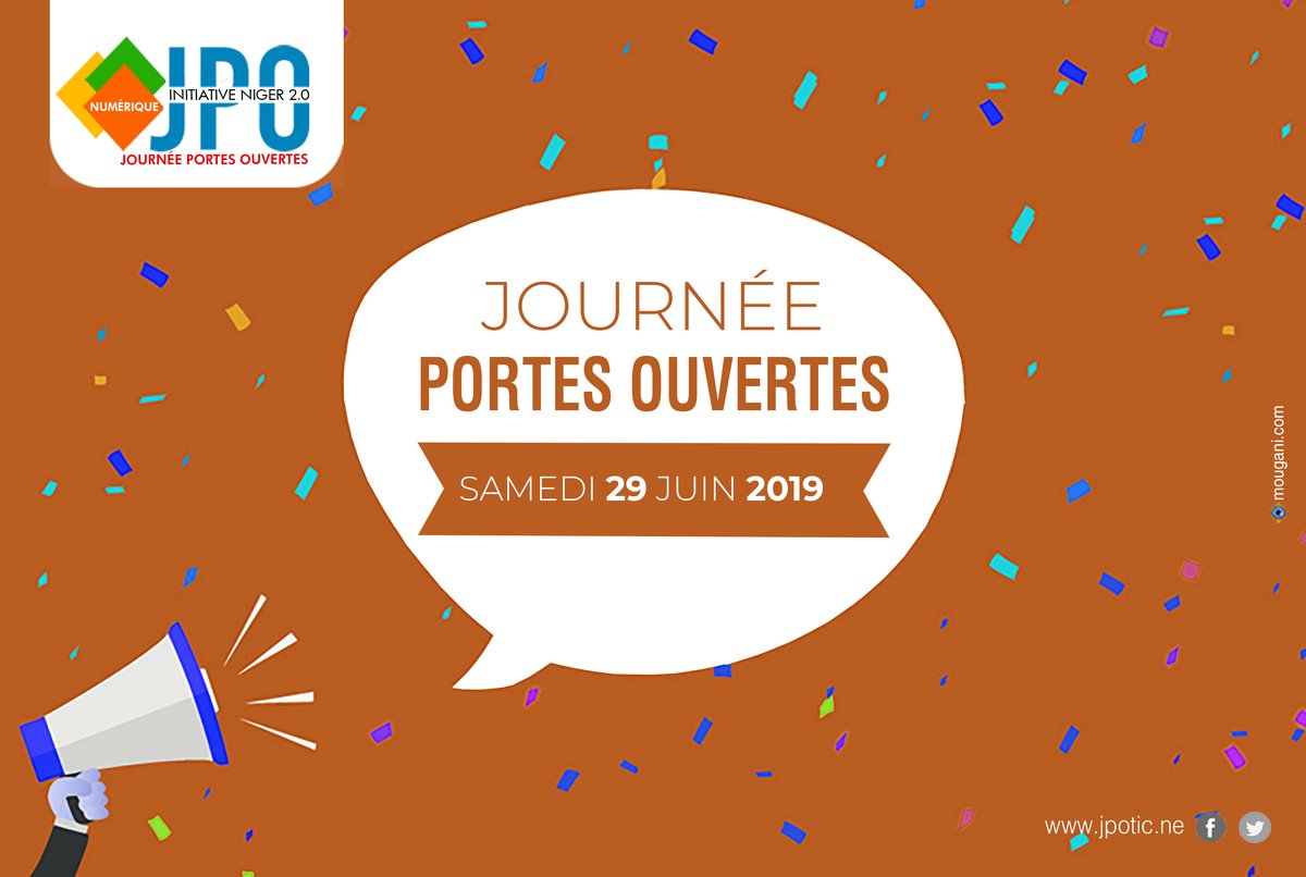 JPOTICNiger's tweet image. Toujours des thèmes intéressants lors des @JPOTICNiger !!! Ne manquez pas cette 5ème édition de l&apos;année portant sur TIC, Inclusion &amp;amp; Humanité. Tous à l&apos;@EST le Samedi 29 Juin 2019 à partir de 09H00 😉😉😉
CC @guimbasaidou @AnsiNiger 

#Digital4Dev #Humanity