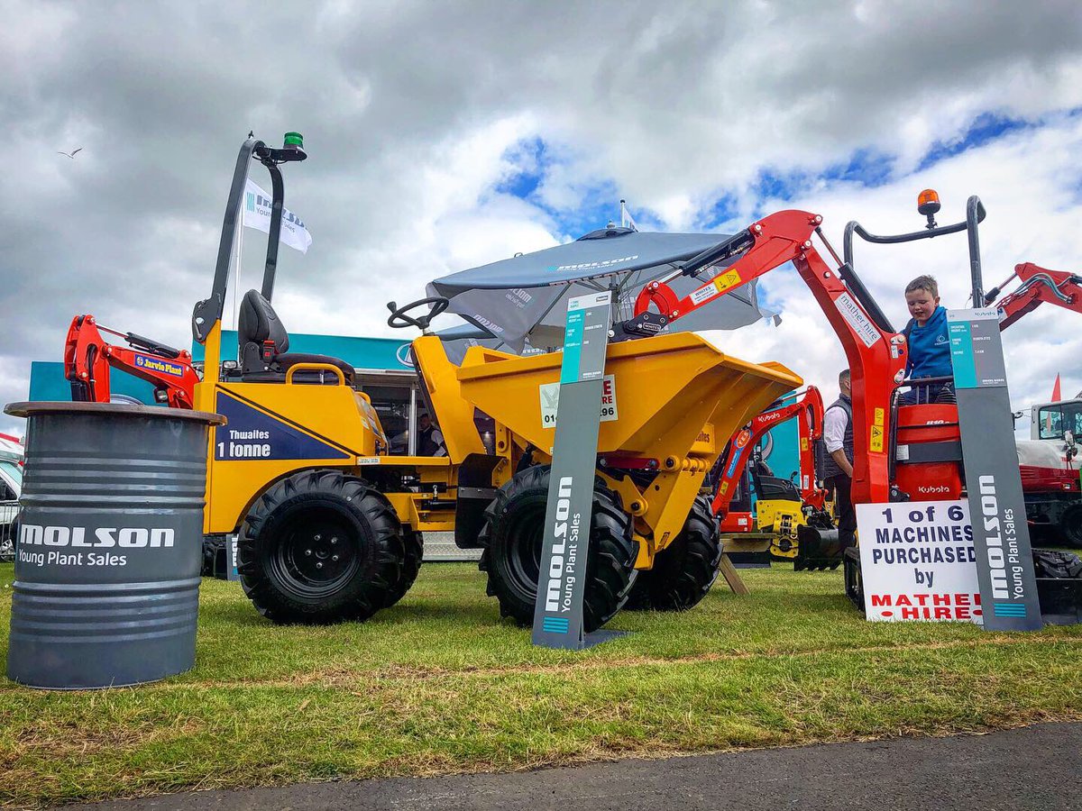molson_young's tweet image. A busy start to the Royal Highland Show on the Molson Young Plant Sales stand with lots of interest in the Kobelco SK75SR-7 and SMP tilt rotator, which is making its debut in Scotland.

#kobelco #kubota #thwaites #bomag #trommall #probst #rhs19 #molsonyoung #molsongroup