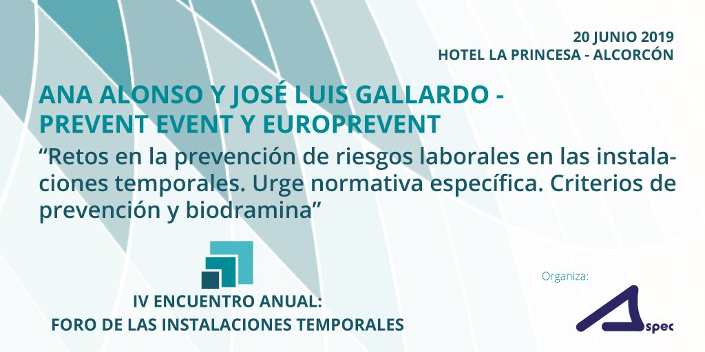 AsociacionASPEC's tweet photo. Ana Alonso de Prevent Event y José Luis Gallardo de @Europreven nos exponen los retos en la prevención de riesgos laborales en las instalaciones temporales. #ForoASPEC https://t.co/jHP4vMIWOm