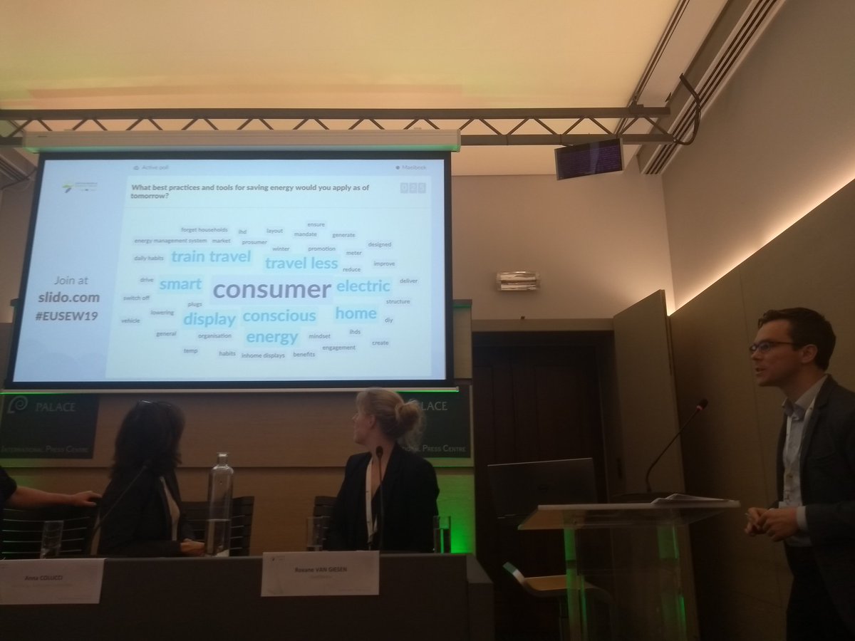 #EUSEW19 @ThPellerin concludes the session 'what makes energy consumers tick?' As individuals, we don't 'consume' energy: instead we cook, we travel, we work - activities that require energy. ⚡ 🚗 👩‍💻