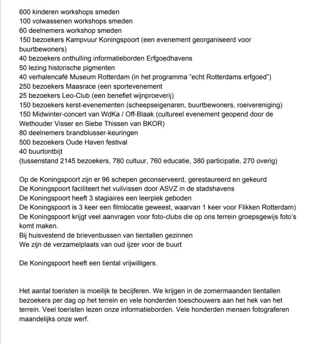 Wethouder @SaidKasmiD66 stelt dat de Koningspoort niet toegankelijk is voor publiek.
De historische scheepswerf heeft jaarlijks vele duizenden bezoekers. Een heel klein gedeelte daarvan is geteld.