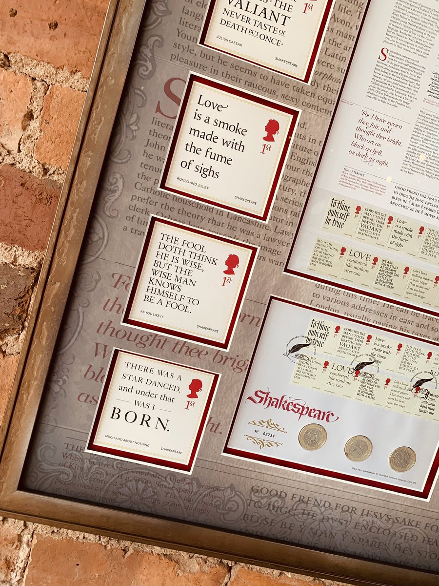 In2Frames's tweet photo. In2Frames picture framing in Staveley, Chesterfield 

These Royal Mail stamps and postcards are a fine example of what we do! 

We’ve been framing your art since 1993! 

https://t.co/DToKIrVkea 

#supportlocal #chesterfield #shakespeare #theatre #royalmail https://t.co/FuG1ErRwGc