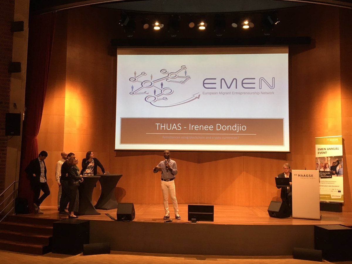 EMEN_Project's tweet photo. Irene Dondjio here talking about remittances using #blockchain and #cryptocurrencies! https://t.co/LzK7Daqmsd