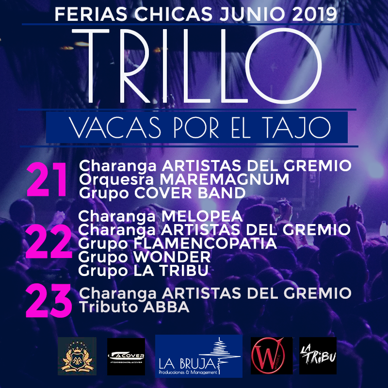 EspLaBruja's tweet photo. Ultimando preparativos para pasar un intenso fin de semana en @TrilloyComarca, #vacas 🐂🌊#atracciones y por supuesto mucha y muy buena música con #charangas, #grupos, #orquestas y #tributos. Aquí os dejamos el fantástico #cartel
Os esperamos‼🥁🎷🎺🎤💥 https://t.co/R5WTENfiHl