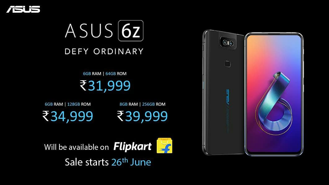 techadda24's tweet photo. Asus Zenfone 6z launched in India at a starting price of Rs. 31,999/- and sale will start from 26th June 2019 on Flipkart.
#asus6z #technology #technews https://t.co/jSlkJauxs8