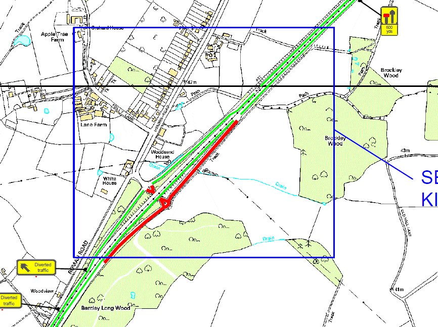 Suff_highways's tweet photo. The double roundabout leading to London Road, (Former A12) #Copdock including #A12 Bentley slip road (junction 32b as shown below) will be closed on 21 June between 7.30pm and 11pm, for emergency repairs. Please follow the diversion. #Suffolk https://t.co/931bYuAGuf