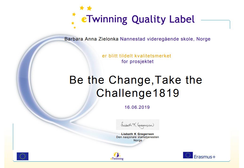 bar_zie's tweet image. #bethechangetakethechallenge1819 @eTwinningNorge 
Be the Change, Take the Challenge 1819= SDGs driving active learning