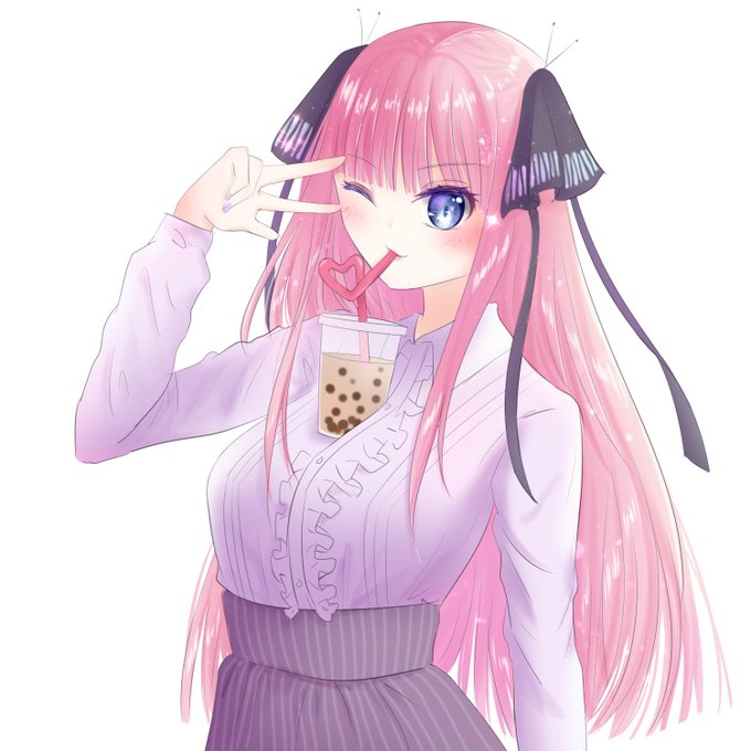 AYOさんがTwitterに投稿した中野二乃(五等分の花嫁)のイラスト。