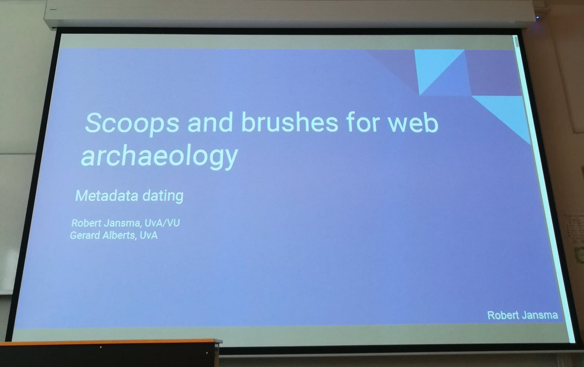 keesone's tweet image. Fascinating presentation of @TheSmootyboy on #webarchaeology: always use copies of copies of copies for analysis! #thewebthatwas