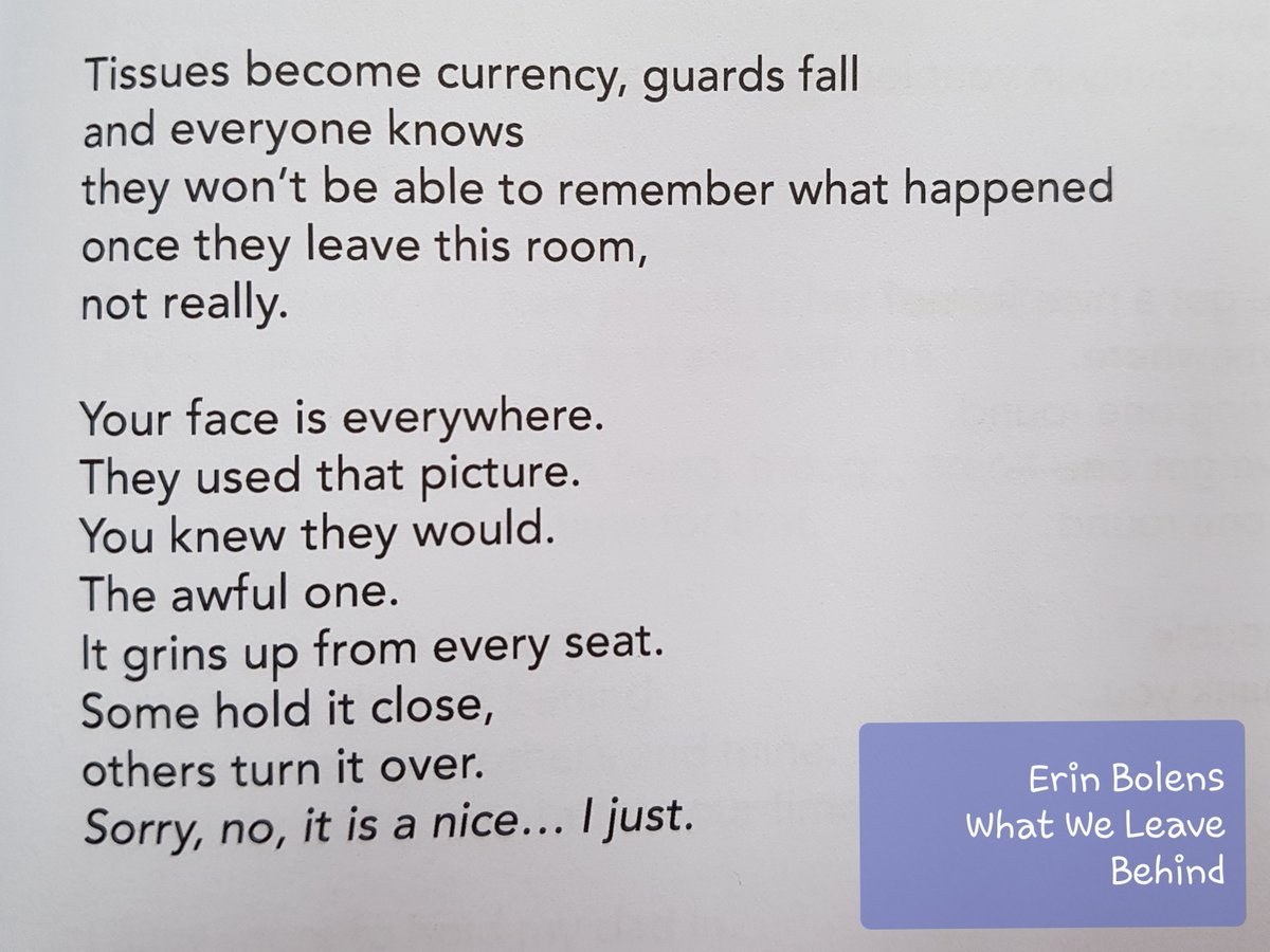 S_Wordsmith's tweet photo. This morning's reading gem: What We Leave Behind, by @erinbolens 🧡 An incredible show if you get the chance to see it. (And a great book, if you don't.)
.
'Sorry, no, it is a nice... I just.'
.
#readbeforeyouwrite #amwriting #whatweleavebehind https://t.co/QoJGGGG21d