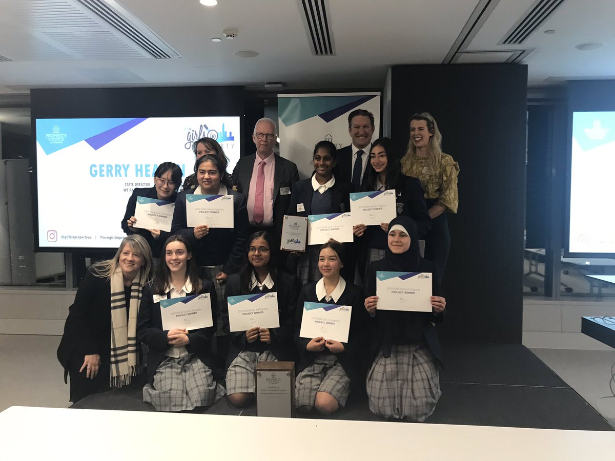 JaneSimmons19's tweet photo. Congratulations @StrathfieldGHS @PropertyCouncil #girlsinproperty winners for 2019 - so inspiring and our future is in good hands @GeorgeHarrisson https://t.co/CoxSrE7W1r