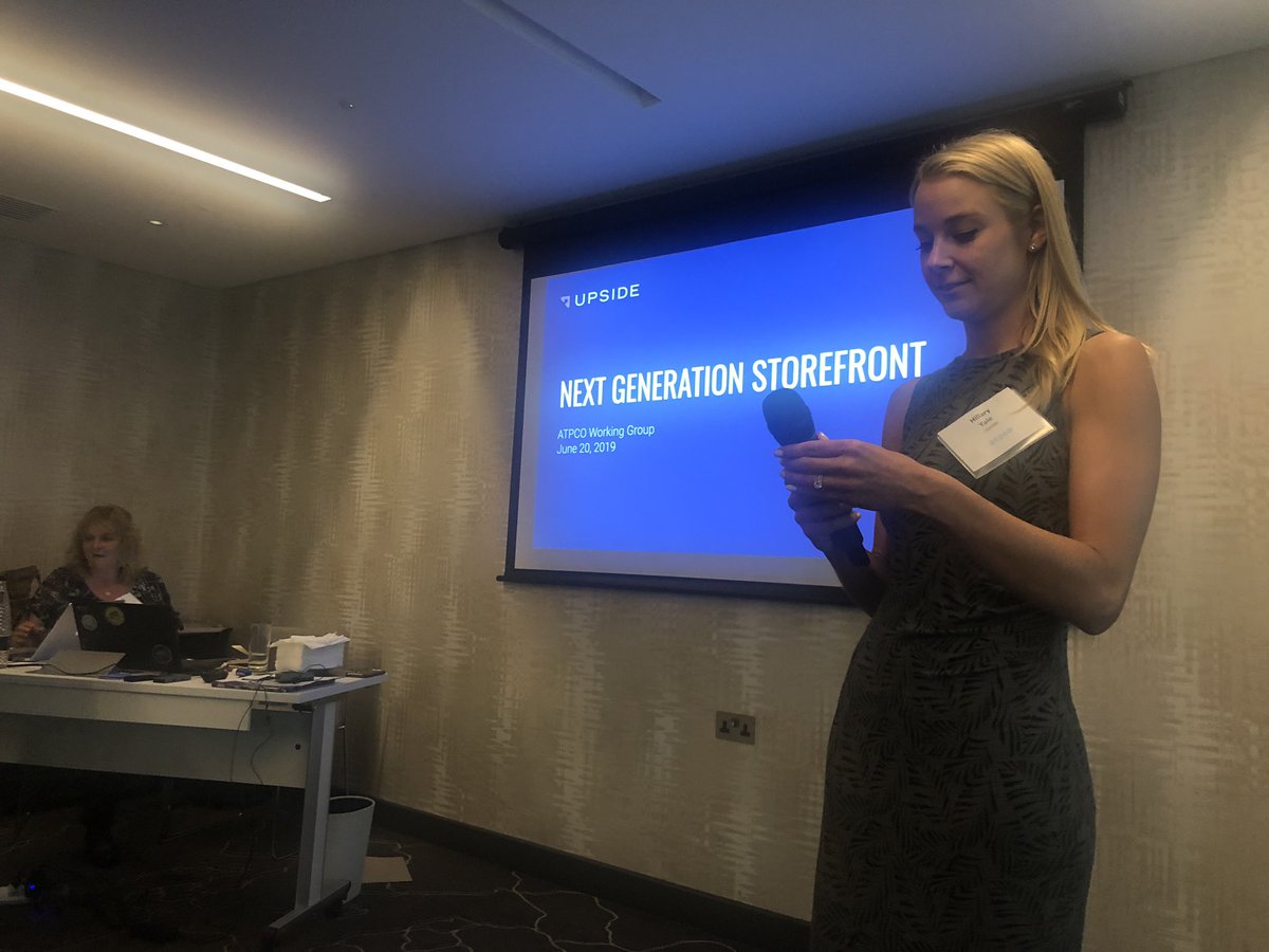 Next Generation Storefront working group underway in London with >40 airlines and channels participating. Guest Speaker <a href="/UpsideTravel/">UpsideTravel</a> cites a 62% uptick in premium booking since implementing a live trial of the data standard on April 2nd