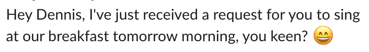 Uh oh.. I just got this slack message and realised I might've accidentally developed a reputation for myself at work—oops. 😅