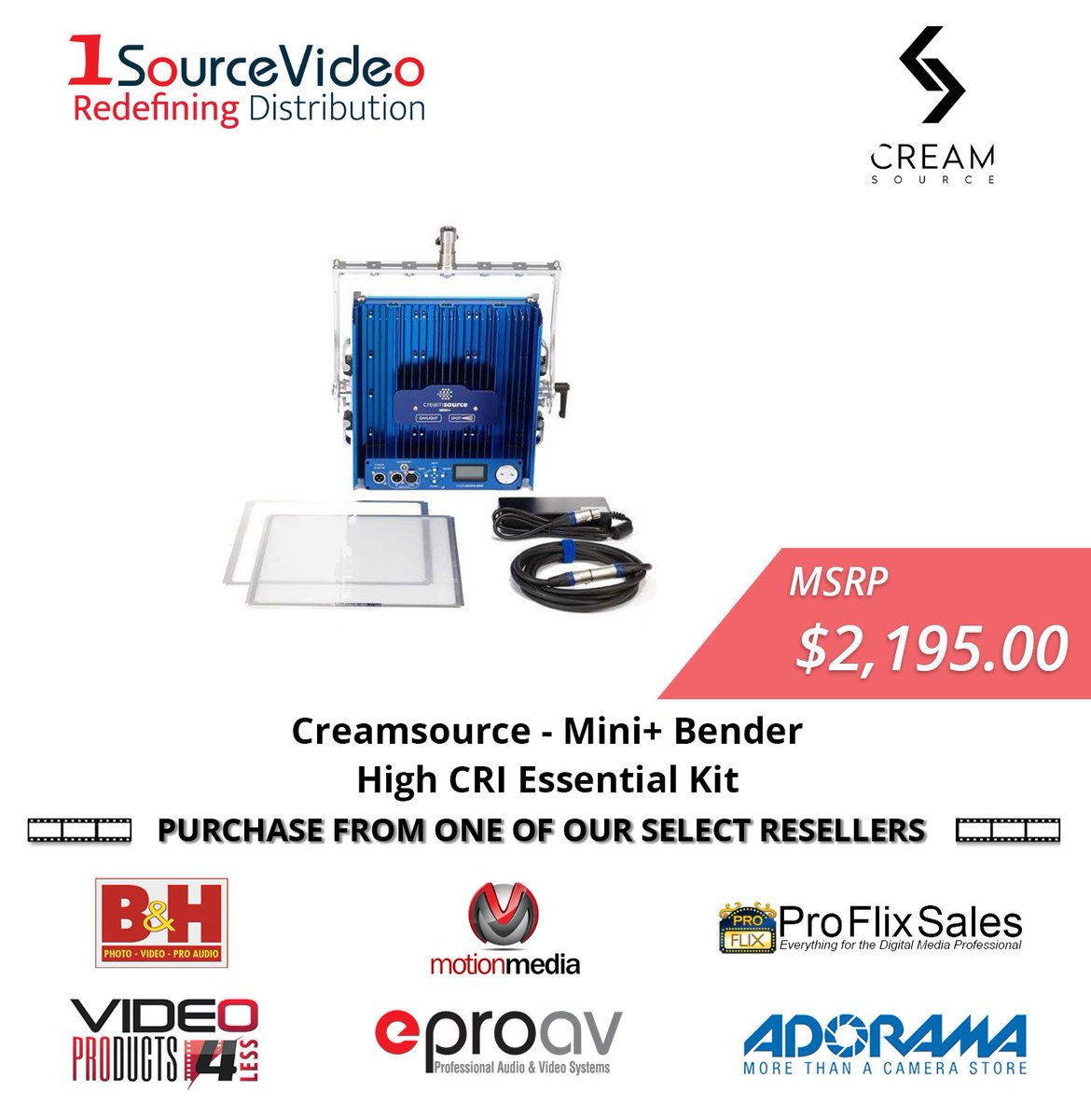 1sourcevideo's tweet image. With a double-density array of 60 high-power LEDs, the Creamsource 155W Mini Doppio+ attractively wraps your subjects in light!   #Creamsource #1SourceVideo #RedefiningDistribution #BandH #VP4L #MotionMedia #EProAV #ProFlixSales #Adorama