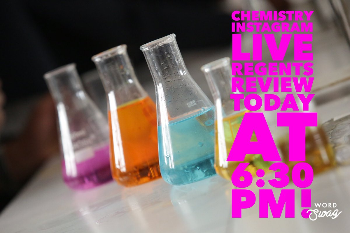 MsMancuso17's tweet photo. Just a reminder! Today at 6:30 I’ll have a Q&amp;A for Chemistry regents review #palprepscience look out for times for Monday and Friday! https://t.co/NUWRYZ4VWV