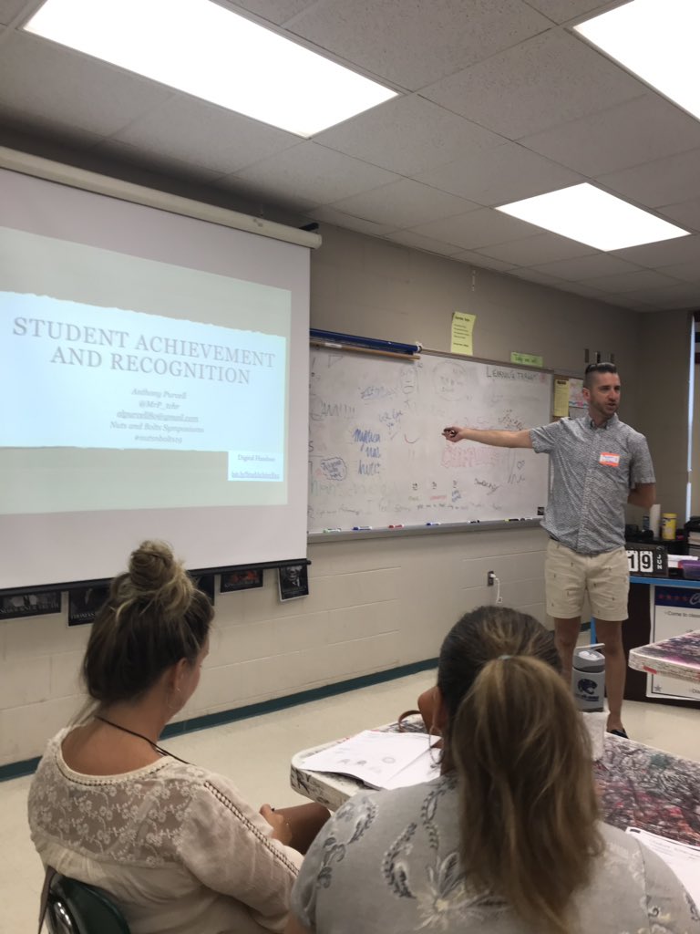 Pumped up and ready for our sessions today!  First up, Student Recognition with Anthony Purcell!  #nutsandbolts19