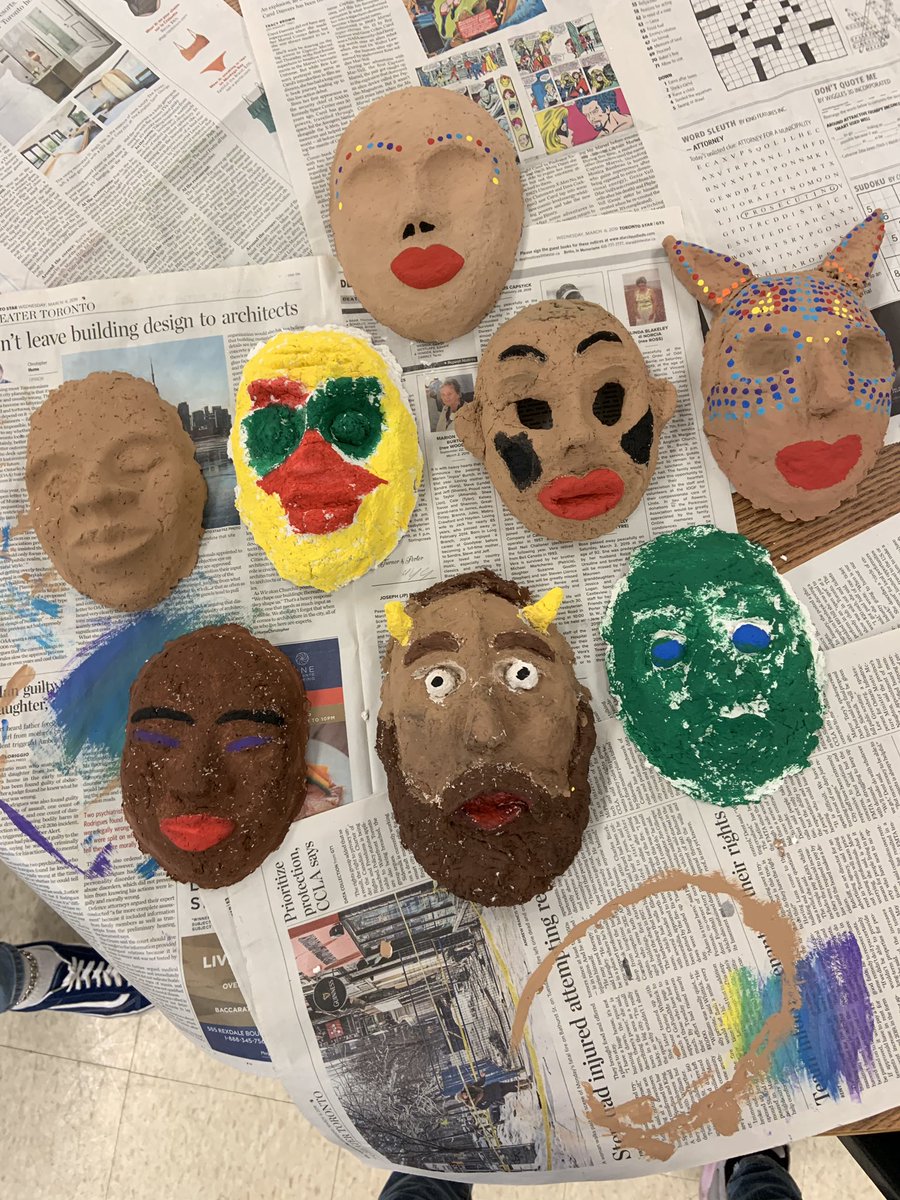 Our kiddies do the coolest things... #maskmaking #integratedart #coolkids <a href="/PeelSchools/">Peel District School Board</a> <a href="/BramaleaSS/">Bramalea Secondary</a>