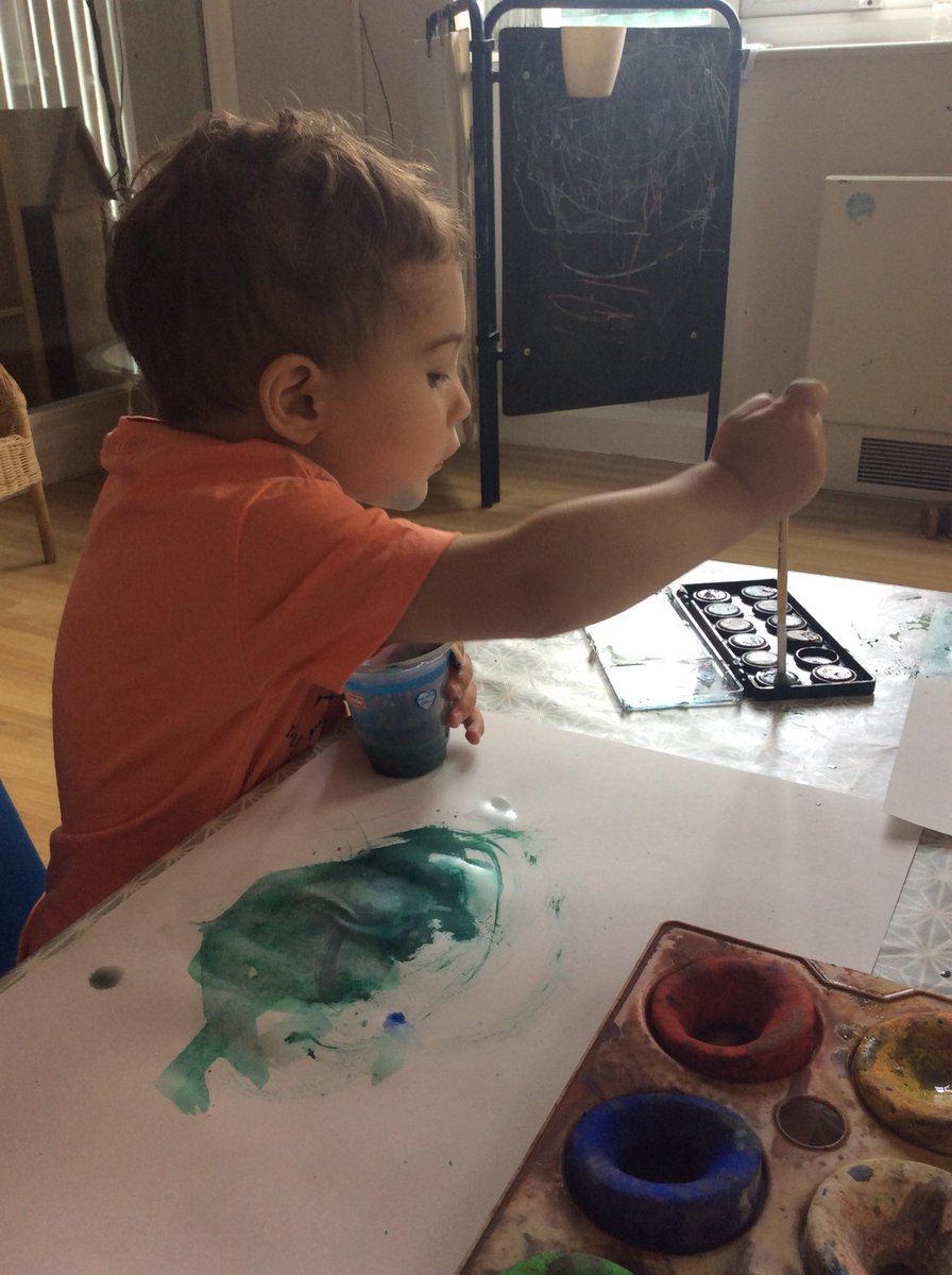 MissABowers's tweet photo. Look at this fantastic artwork we have created today! We really enjoyed using the watercolours and using different techniques to create different shades of colours #ead #painting #activelearning @EmmaREMAT @stsilasschool @RainbowEduMAT @pre_nursery https://t.co/DBr67fWkW5