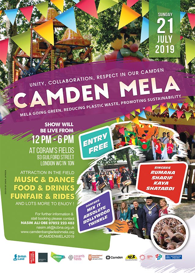 Nash_Ali21's tweet photo. Free Fun day out for the for family. Bring your friends, neighbours, colleagues #camdenmela2019 https://t.co/pdFqCnGi4Z