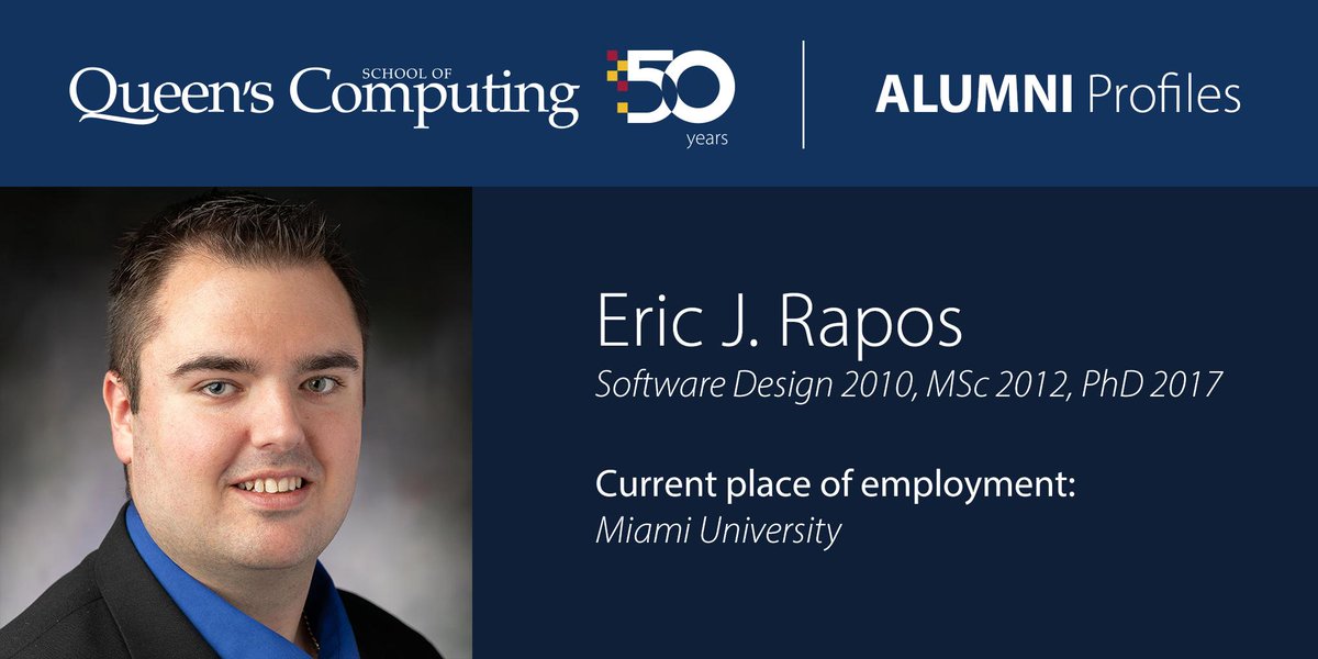 QueensComputing's tweet photo. We want to hear from you - our alumni! Check out what Eric Rapos has been up to since graduating and share your own story! https://t.co/6XxzWLTZS6 #QSC50 #QSCAlumni https://t.co/NszN5THNHy