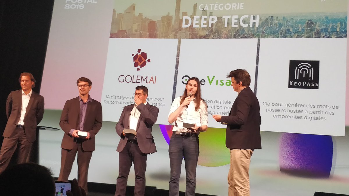 pressecitron's tweet image. [Live #LabPostal] 3 #startups rejoignent le programme #FrenchIoT @GroupeLaPoste, dans la catégorie DEEPTECH. Félicitations ! 

🔹@golem_ai
🔹@OneVisageSA
🔹KeoPass

#IA #AI #tech #deeptech #blockchain #cybersecurite #biometric