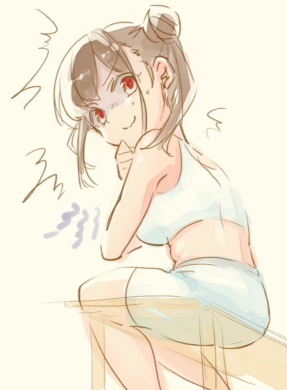 「ちょこっと肉がついたのを気にして運動するちょこ先輩 」|稲田🌾🌾🌾のイラスト