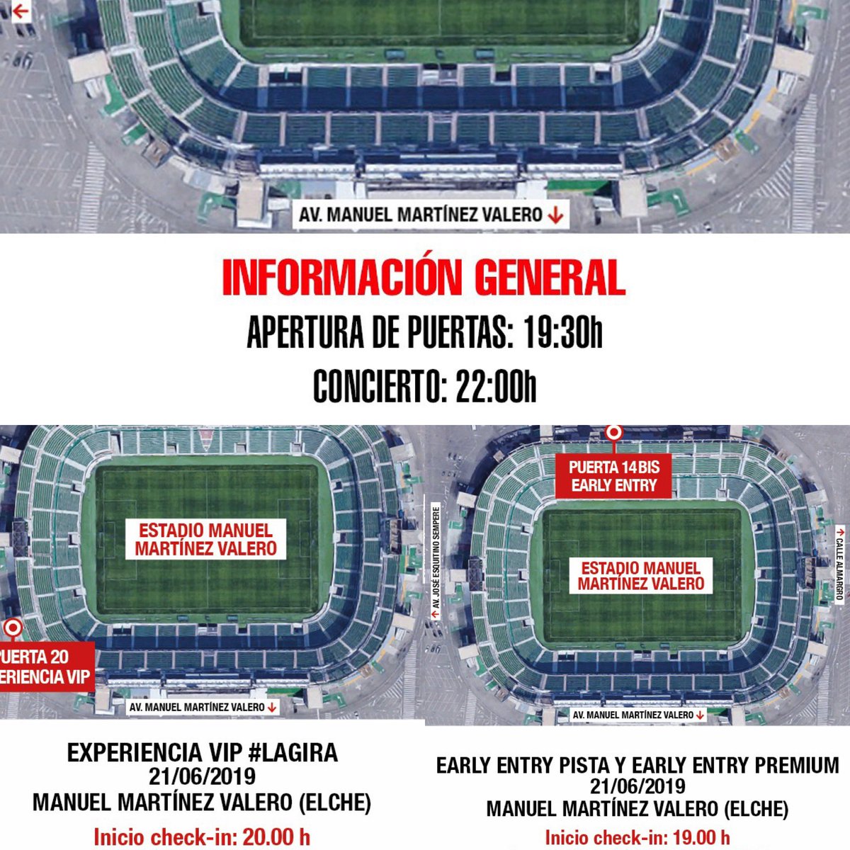 seitrackes's tweet photo. MAÑANA #LaGiraElche 💥 de @AlejandroSanz 
INFORMACIÓN Y HORARIOS DE ACCESO 
#EstadioMartínezValero #LaGira #MOWeffect https://t.co/qmy9NOT0Ys