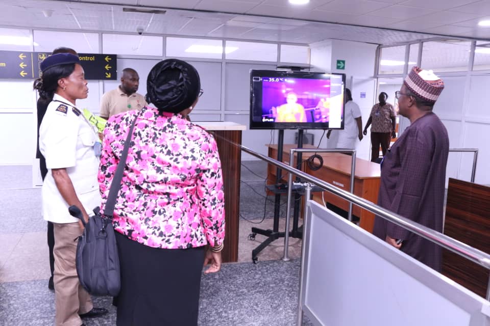 Fmohnigeria's tweet image. The Permanent Secretary Federal Ministry of Health, Mr. Abdulaziz Abdullahi &amp;amp; his team arrives at the Murtala Mohammed International Airport Lagos to inspect Port Health facilities as part of the Country&apos;s preparedness for emergency response @ehsquare @dadajuwon @akinolaboade
