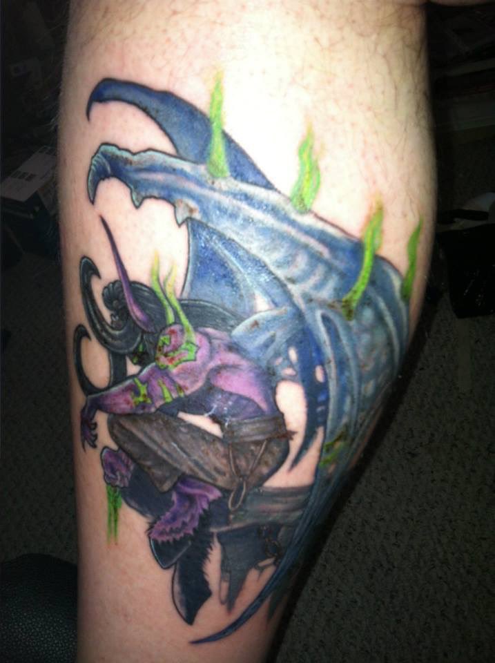 Denith On Twitter My Illidan Tattoo I Got Just Hours Before I Finished My Legendary Mace In Ulduar
