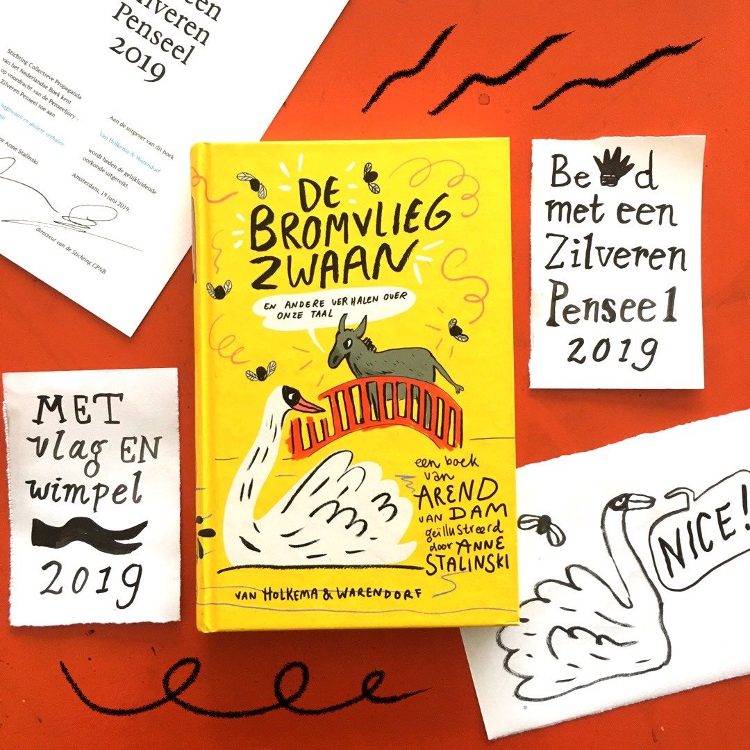 Yesterday I won the 'Silver Brush' ('Zilveren Penseel') for my drawings in 'De Bromvliegzwaan' such an honor and surprise, especially since it's the first childrensbook I illustrated. Thankyou <a href="/cpnb/">Stichting CPNB</a> <3