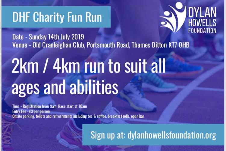 The brilliant @FoundationDylan are holding a fun run for all ages on the 14th July in Thames Ditton. Please join in to promote a worthy local cause.