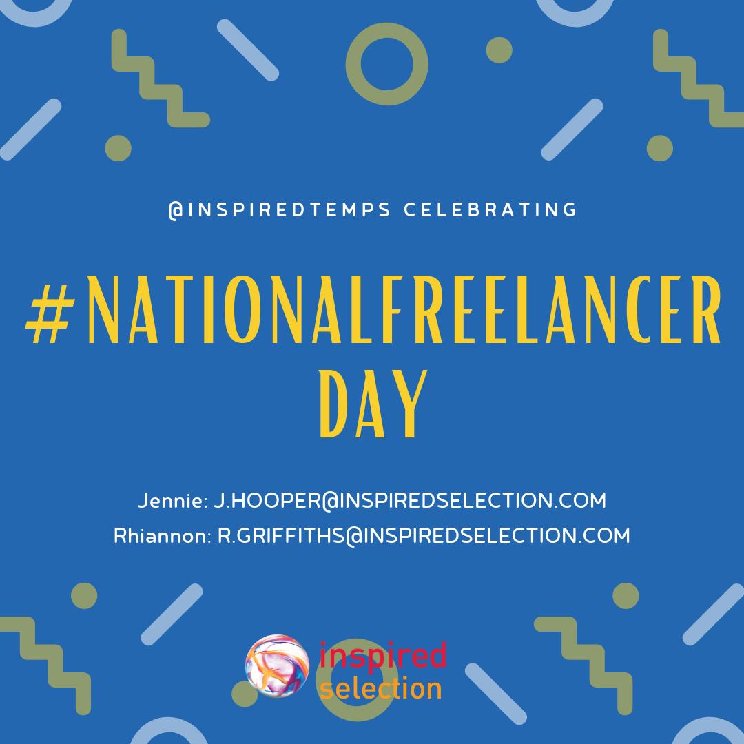 Inspiredjobs's tweet photo. Happy #NationalFreelancerDay! If you're looking for #freelance or #temp opportunities contact our Temps Team today! #thursdaythoughts #teamtemps #workinpublishing https://t.co/vEdVh9GhkP
