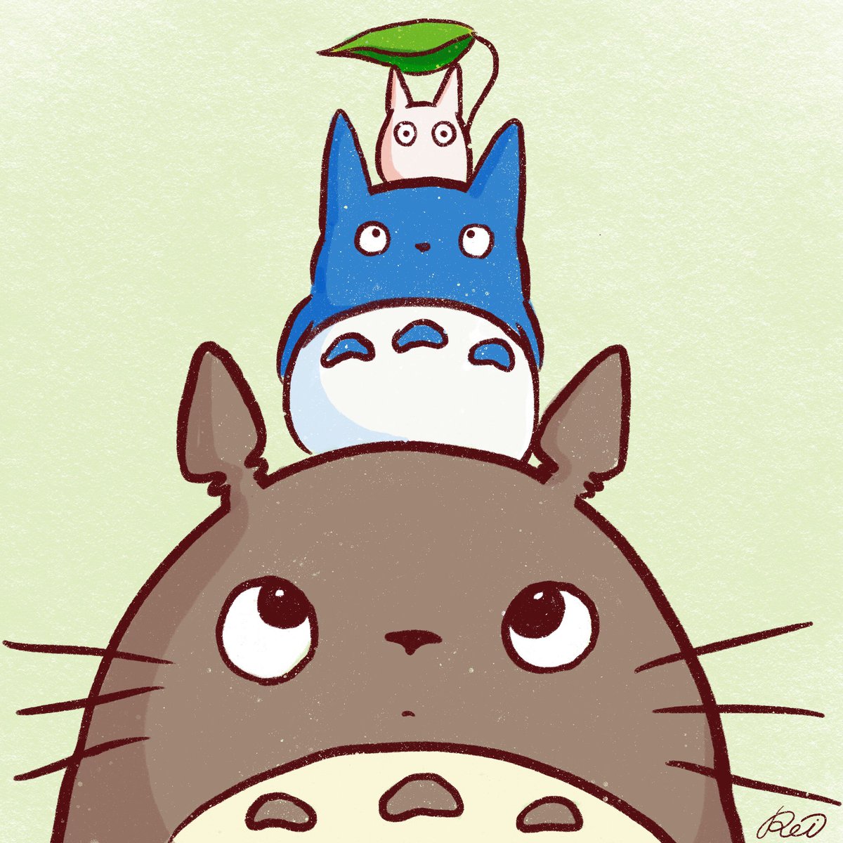 れい 猫のよりこ トトロ 1日1絵 一日一絵 落書き らくがき イラスト好きさんと繋がりたい お絵かき練習 俺の描いたかわいいを見てくれ ジブリ Art Illustrator
