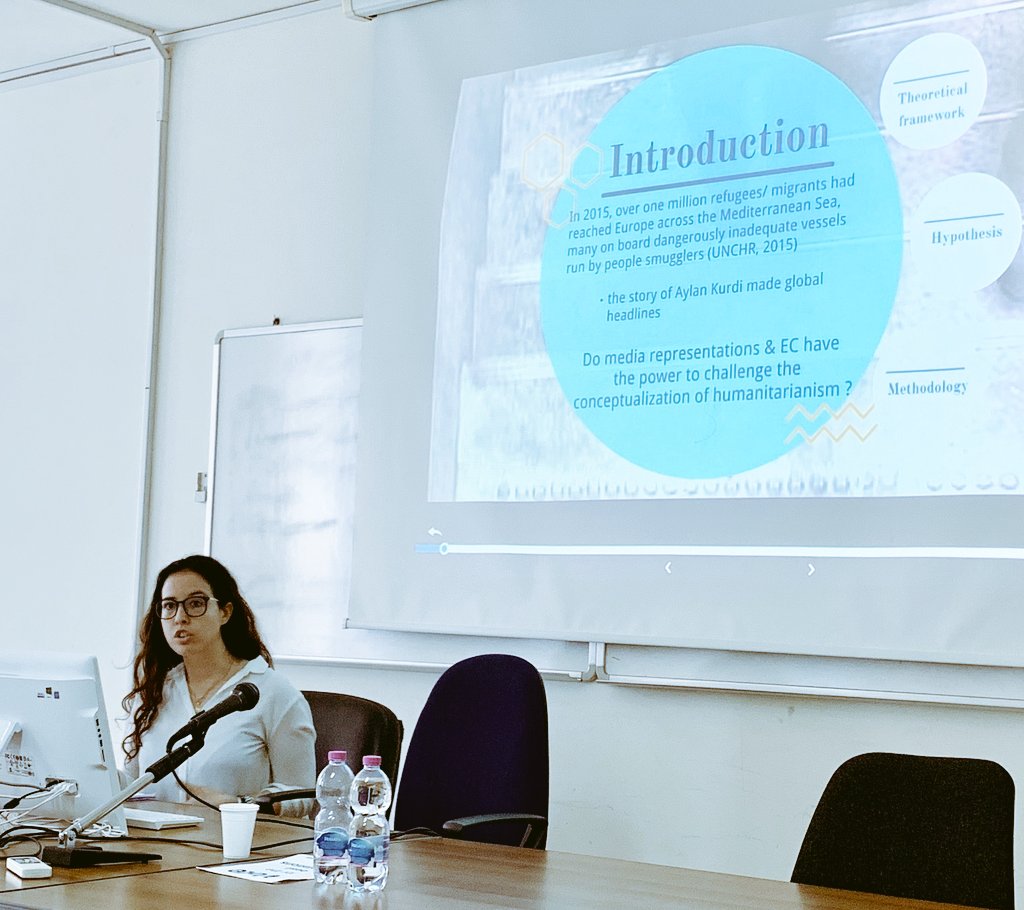 eva_tomara's tweet photo. Happy to present my research paper in Media Portrayal&Migration Crisis @migrationevent and sharing the panel about Discourse and Representation in Media with the wonderful colleagues @Sarisakaloglu &Valeriane Mistiaen! Thankful for the vivid discussion followed #tmc19bari https://t.co/Dspa6Ox7iz