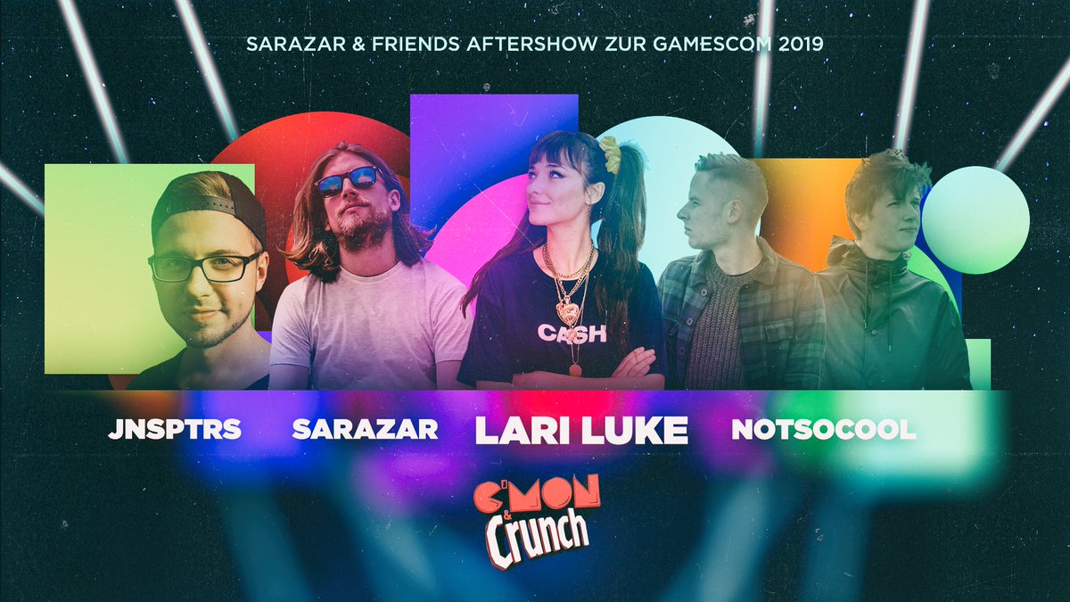 Sarazar (@sarazarlp) on Twitter photo Zur <a href="/gamescom/">gamescom</a> 2019 gibt's wieder unsere "C'MON & CRUNCH" Aftershow-Party am Freitag-Abend! Mit LARI LUKE, JNSPTRS, <a href="/notsocoolmusic/">notsocool</a>, <a href="/AlchisOfficial/">Circle Of Alchemists</a>, <a href="/TheNoisegeeks/">The Noisegeeks</a> uvm! Kommt alle vorbei - Tickets und weitere Infos hier: facebook.com/events/3139795… 🎧🎊🎉 Zur <a href="/gamescom/">gamescom</a> 2019 gibt's wieder unsere "C'MON & CRUNCH" Aftershow-Party am Freitag-Abend! Mit LARI LUKE, JNSPTRS, <a href="/notsocoolmusic/">notsocool</a>, <a href="/AlchisOfficial/">Circle Of Alchemists</a>, <a href="/TheNoisegeeks/">The Noisegeeks</a> uvm! Kommt alle vorbei - Tickets und weitere Infos hier: facebook.com/events/3139795… 🎧🎊🎉