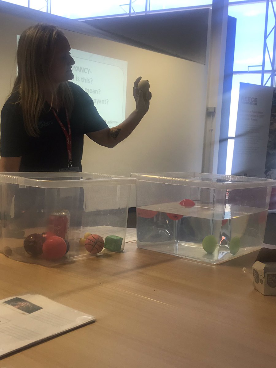 Starting the afternoon off with the <a href="/SeaCadetsUK/">Sea Cadets</a> team and the STEM pod and submarine challenge. Sally is currently introducing the challenge, buoyancy and density... <a href="/REECEgroup/">Reece Group</a> @ReeceInnovation