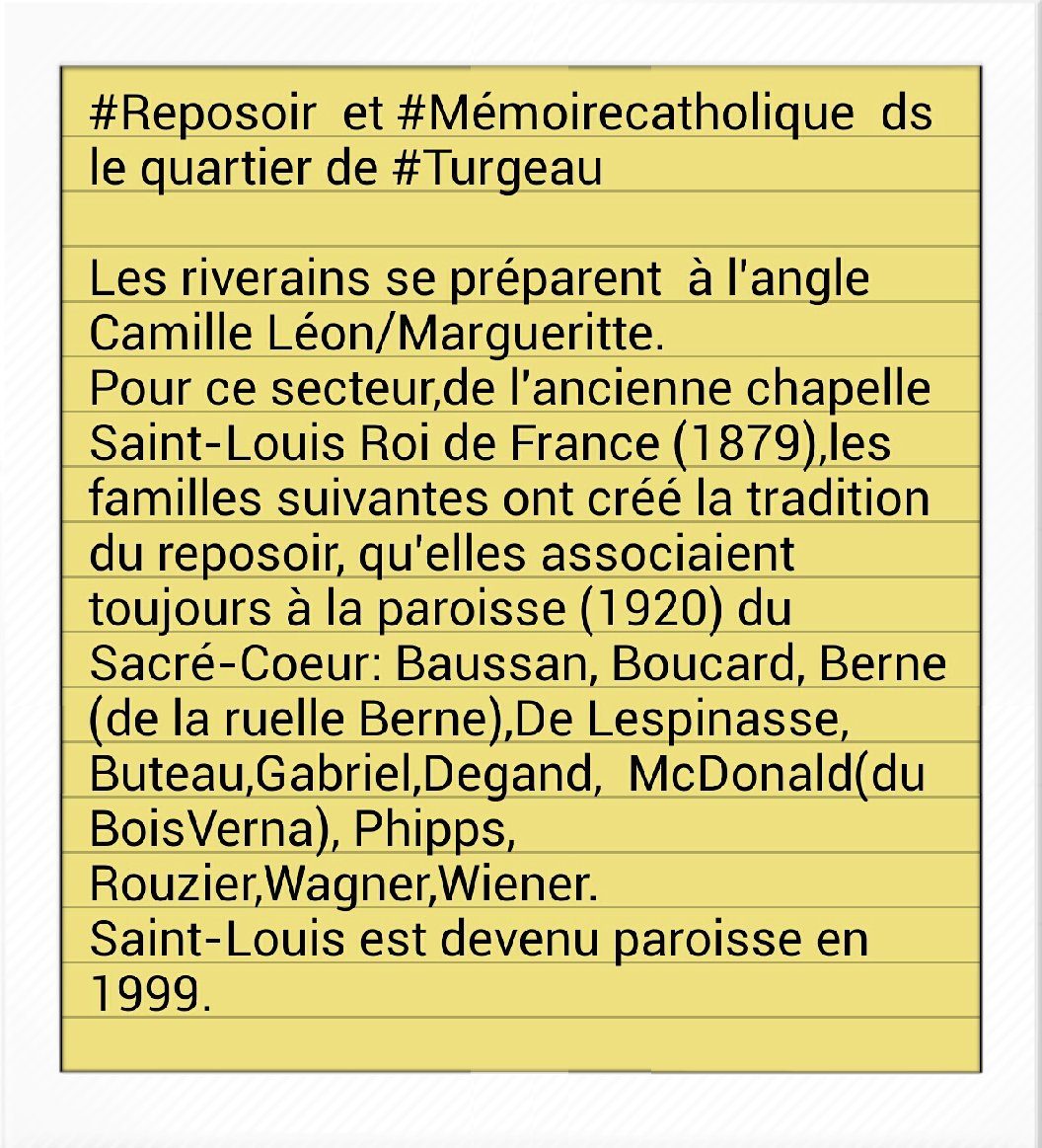 gilbertmervilus's tweet photo. #Mémoirecatholique #Reposoir #Turgeau https://t.co/AjumYan7Zn