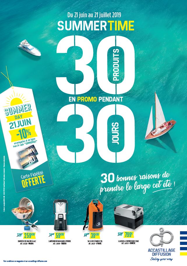 Découvrez le nouveau magazine #moteurboat en kiosque accompagné de notre livret d'été promo !

1️⃣1️⃣ produits #accastillagediffusion à embarquer !!

1️⃣0️⃣ % de remise spécial #summerday demain 21 juin !!