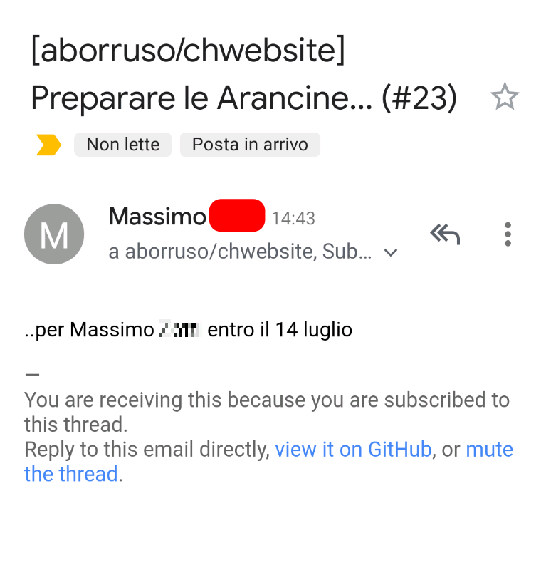 aborruso's tweet photo. Mi arrivano ordinazioni di arancine, tramite issue github.
Non mi manca più nulla https://t.co/CkRRyj1duD