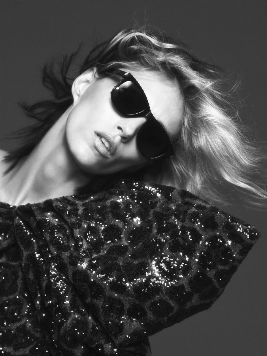 SAINT LAURENT: Glasses women - Black | SAINT LAURENT sunglasses SL 214 KATE  online at GIGLIO.COM