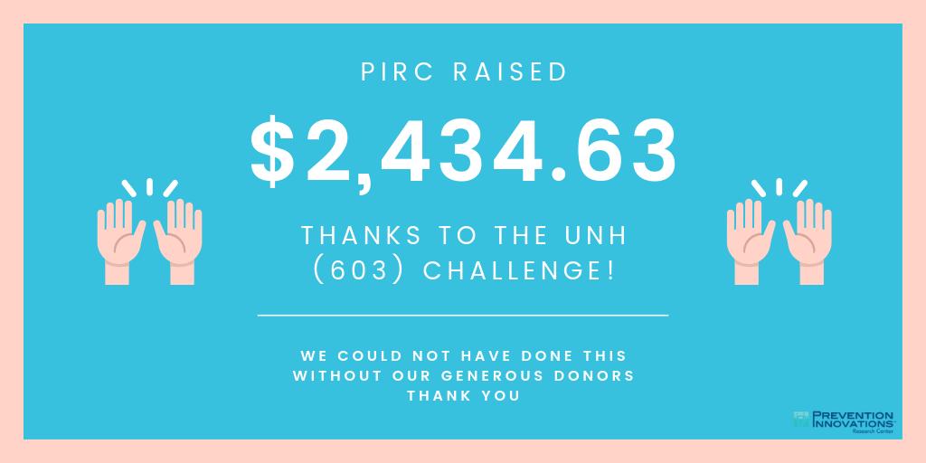 WePreventNow's tweet image. The results are in! ✨👏
We finally have an update on our donation total from the #603Challenge. We cannot thank those of you who helped us raise money for our interns enough! This is going to be an amazing year.
#UNH603 #PartnersInPrevention #Changemakers #Actionists #ThankYou