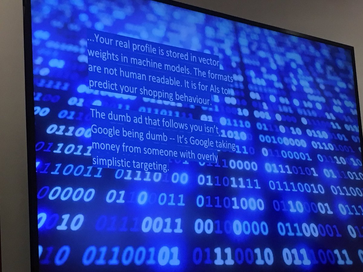 wlamin's tweet photo. #IAscot: @winterstein of @GoodLoopHQ on #personaliseddata in #advertising and what really happens when Google seems to have it wrong. @digitfyi #AI #data https://t.co/gqxjtywqCT
