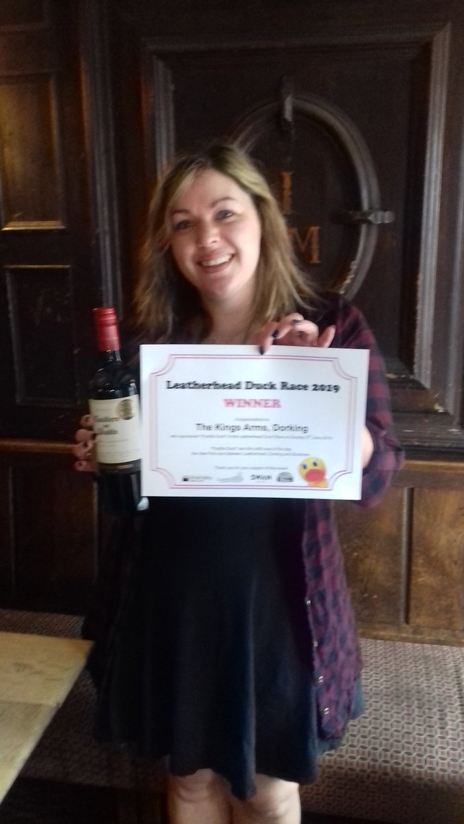 MVforBusiness's tweet photo. Congratulations @KingsArmsRH4 for winning the inter-pub race in the Leatherhead Duck Race on 9th June! ๐ Well done Puddle Duck! Amy trained her well ๐#leatherhead #dorking #pubcompetition #molevalleybusiness @MoleValleyDC @surreyhi @Transformleath1 @HelloDorking https://t.co/eohoNyts2L
