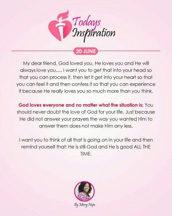 HopeChikhwenda's tweet photo. No matter what you are going through... Always remember #HeLovesU https://t.co/tg3GWYriiU