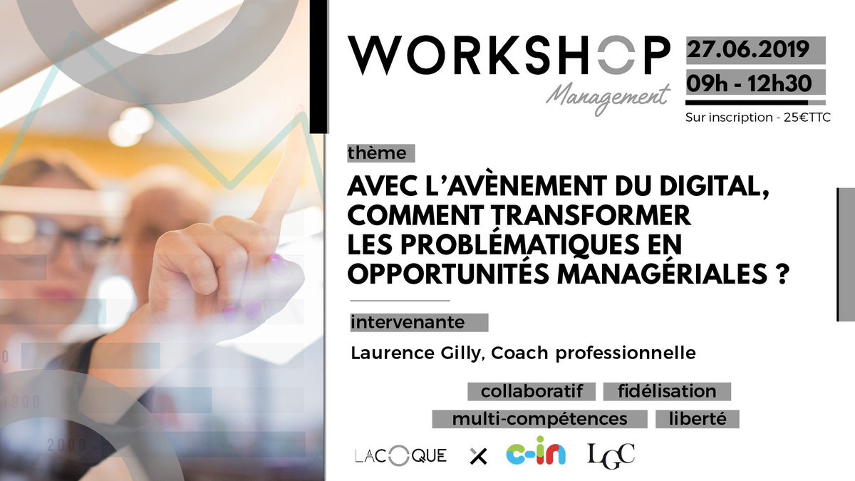 LaCoqueNumeriq's tweet photo. C'est dans une semaine, il reste des places, pour apprendre en workshop , comment transformer vos problématiques en opportunités managériales, suite à l'impact du digital !? ;-)
Laurence Gilly @C_IN_AIX @laureboillot 
Lien inscription : https://t.co/nHqwXowjmB https://t.co/2c2IUUablC