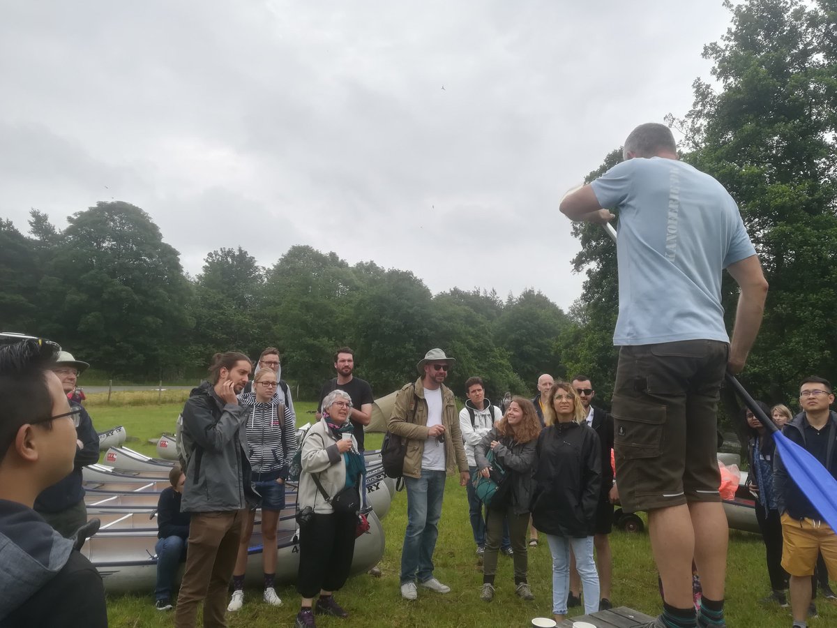 wetpol2019's tweet photo. Great fun today on #WETPOL2019 Canoe trip on River Gudenå #Denmark https://t.co/RFJdTR4LIO