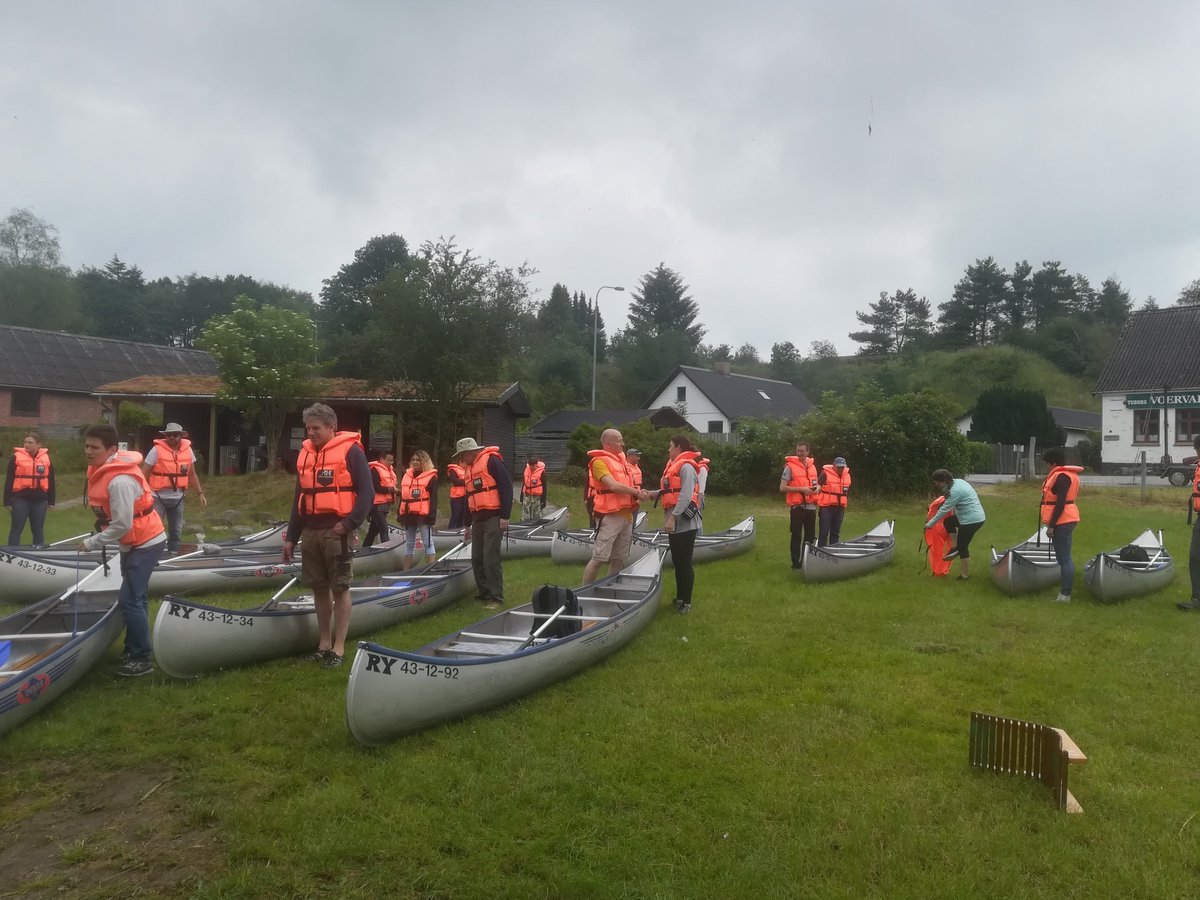 Great fun today on #WETPOL2019 Canoe trip on River Gudenå #Denmark
