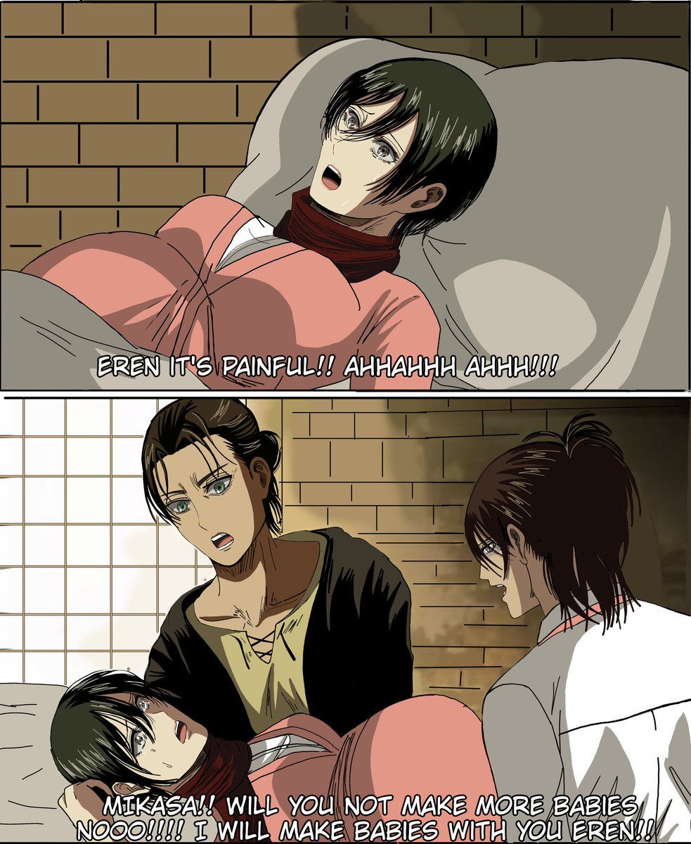 Mikasa pregnant doujinshi part 5 It's very hard for mikasa to give bir...