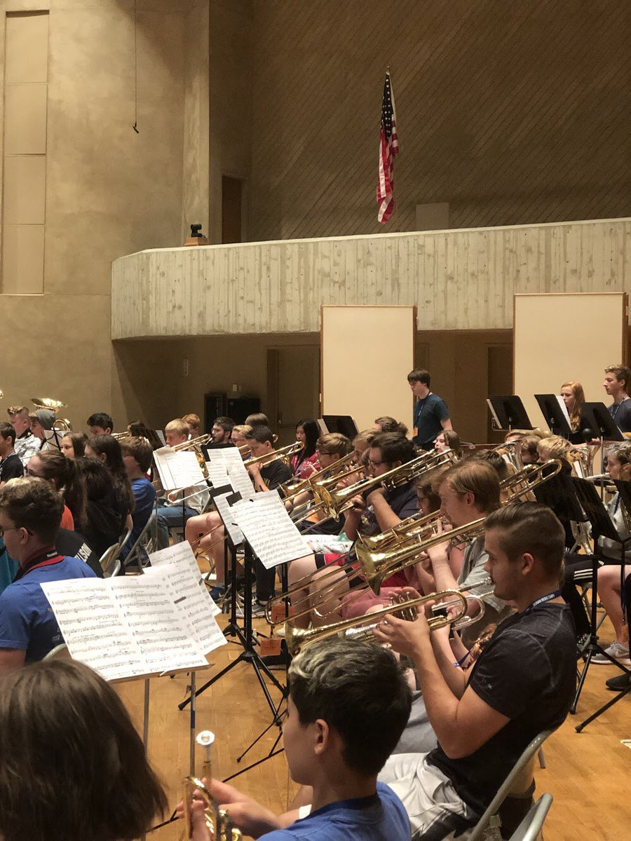 lcdsmc's tweet photo. Y’all, this is a really big band: over 160 campers strong! And it’s some darn good music, too. #ilovedorian https://t.co/HtQ84kRkX1
